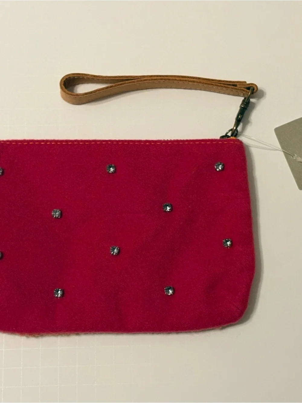 BNWT Anthropologie Orange Beaded 'M' Wristlet Clutch